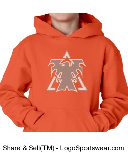 Orange Youth Hooded Pullover Design Zoom