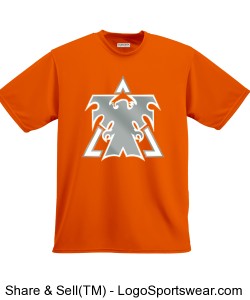 Metallic Logo - Orange Youth Short sleeve Moisture Wicking T-shirt Design Zoom